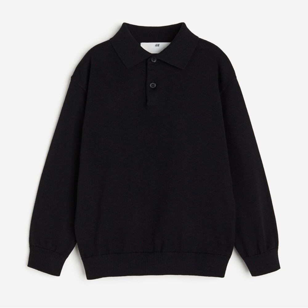 Black knit polo